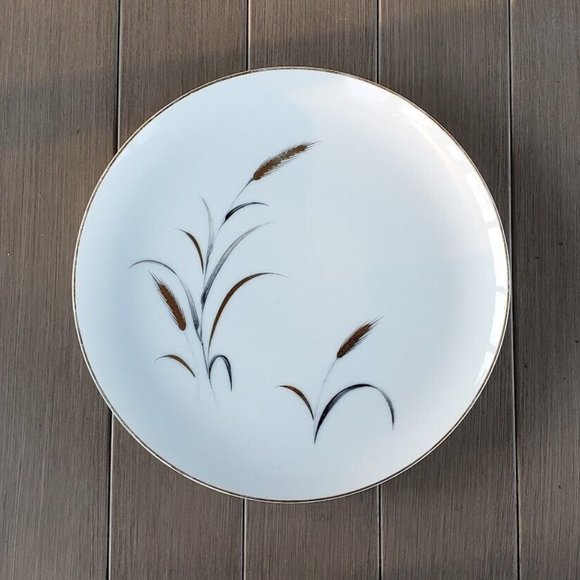 Set of 2 CTS Eternal Harvest Dinner Plates Gold & Silver CTS Vintage Mid Century - Picture 10 of 12